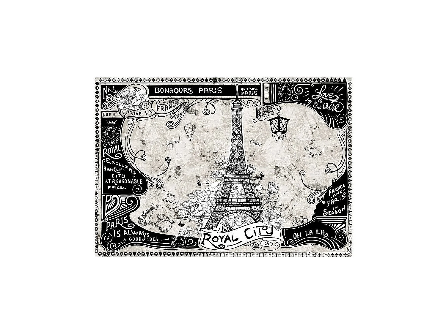 Papier Peint "Bonjour Paris" 210 x 300 cm