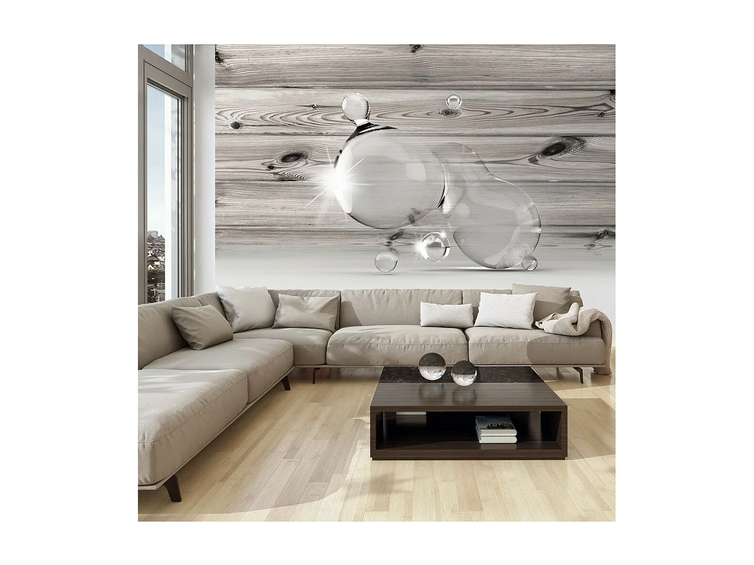 Papier Peint "Light in Drops of Water" 140 x 200 cm