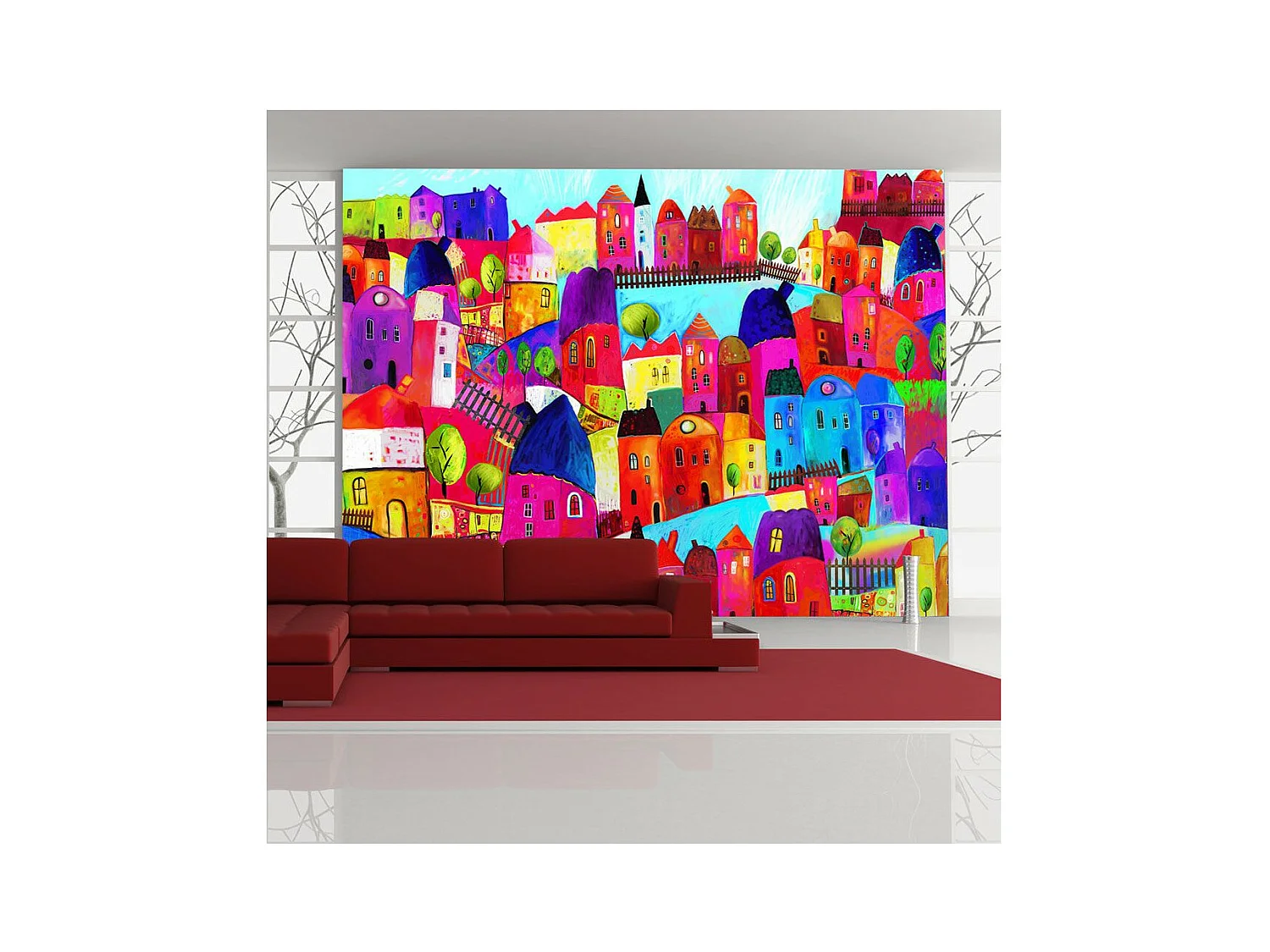 Papier Peint "Rainbow Hued Town" 231 x 300 cm