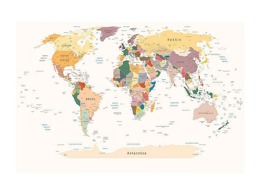 Papier Peint "World Map" 245 x 350 cm
