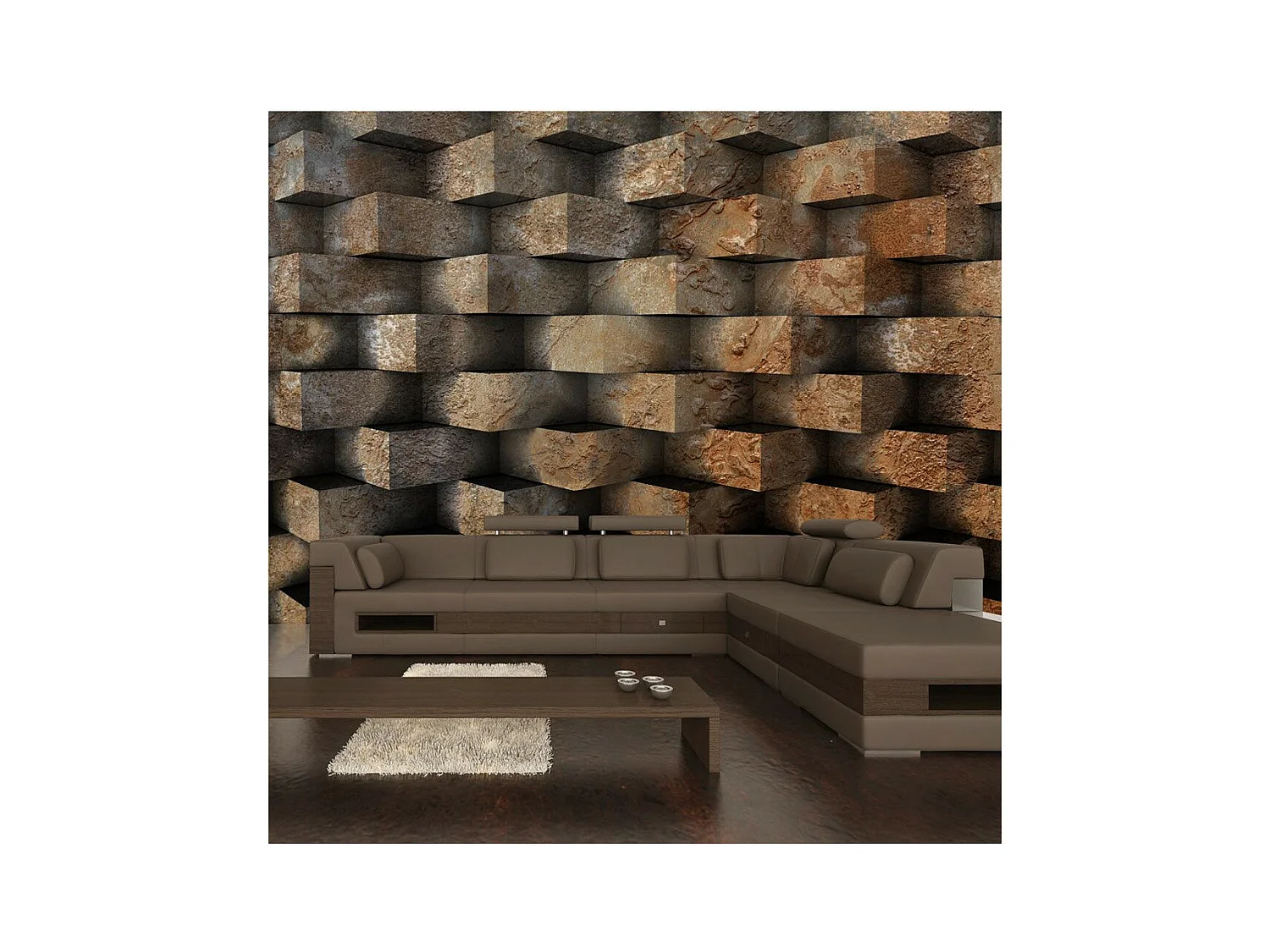 Papier Peint "Entrelacs de Brique" 245 x 350 cm