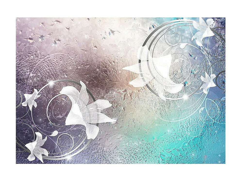 Papier Peint "Glass Flowers" 105 x 150 cm