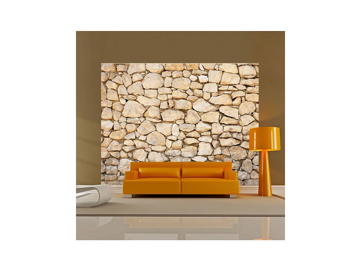 Papier Peint "Trompe l'oeil Pierre" 270 x 350 cm