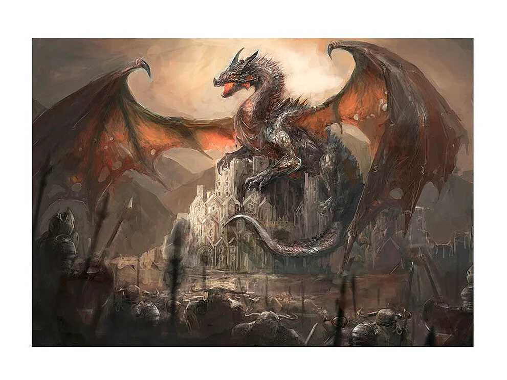 Papier Peint "Dragon Castle" 105 x 150 cm