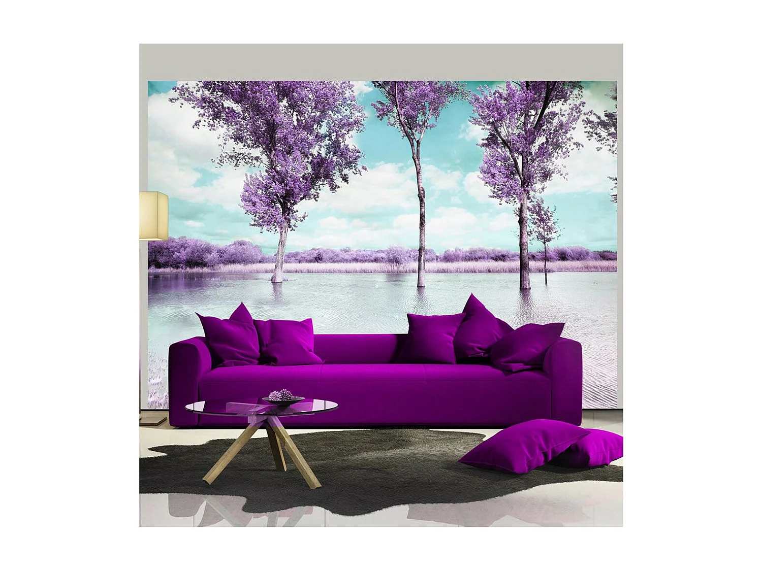 Papier Peint "Paysage de Bruyère" 140 x 200 cm