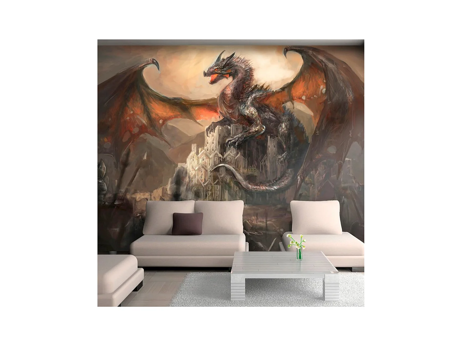Papier Peint "Dragon Castle" 280 x 400 cm