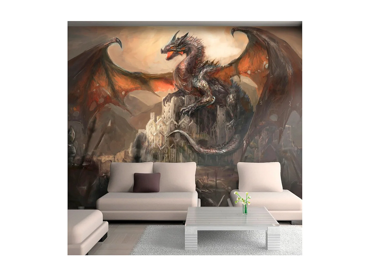 Papier Peint "Dragon Castle" 280 x 400 cm