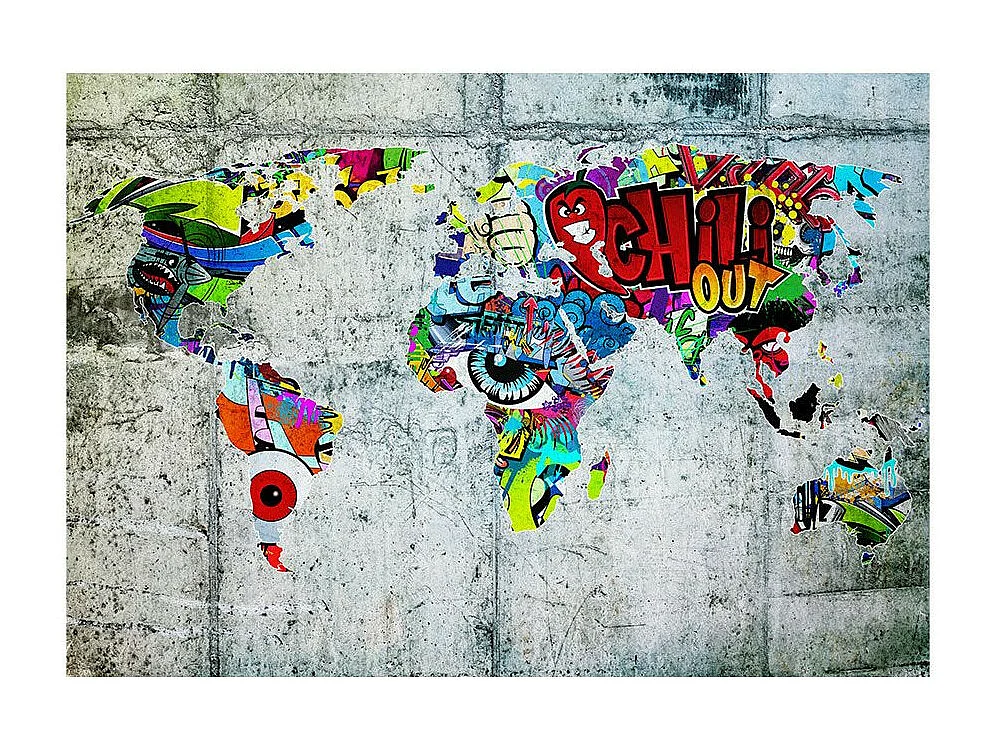 Papier Peint "Map Graffiti" 70 x 100 cm