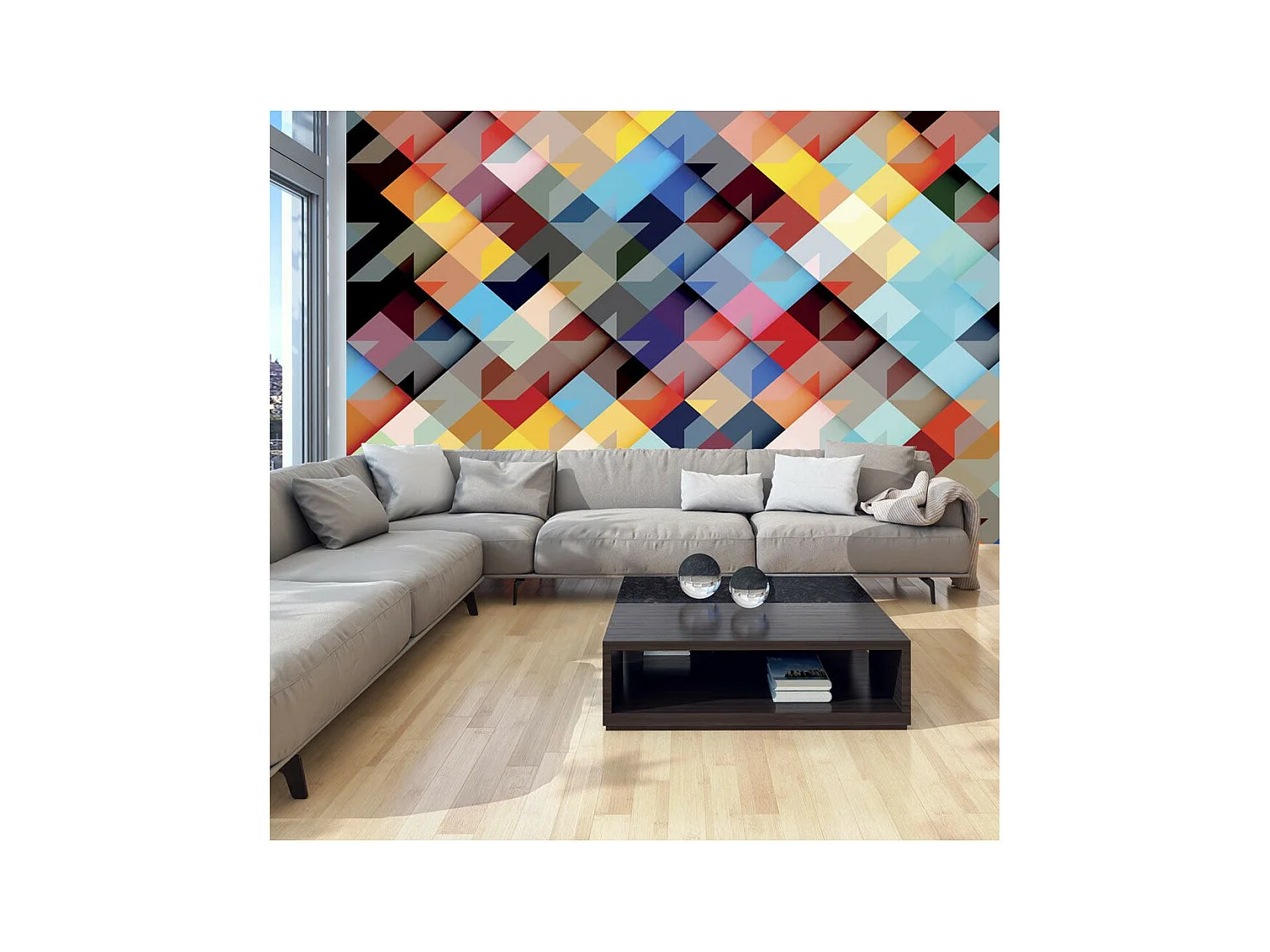 Papier Peint "Colour Patchwork" 70 x 100 cm