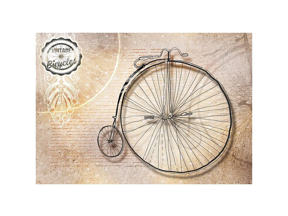 Papier Peint "Vintage Bicycles Sepia" 245 x 350 cm