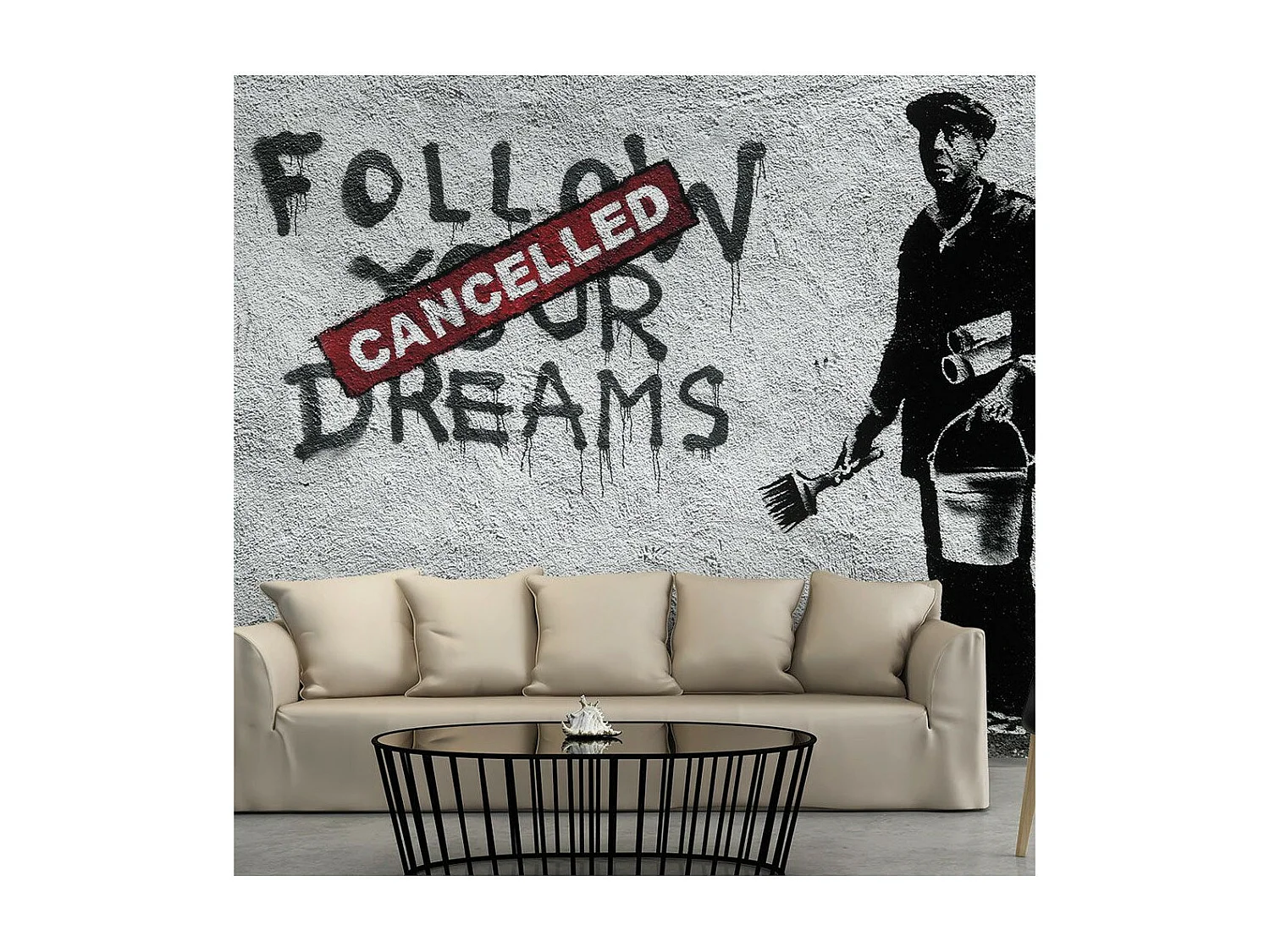 Papier Peint "Dreams Cancelled Banksy" 245 x 350 cm