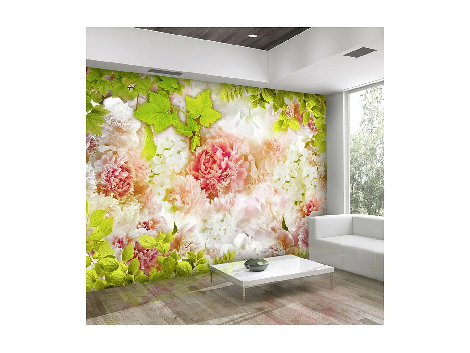 Papier Peint "Bright Peonies" 70 x 100 cm