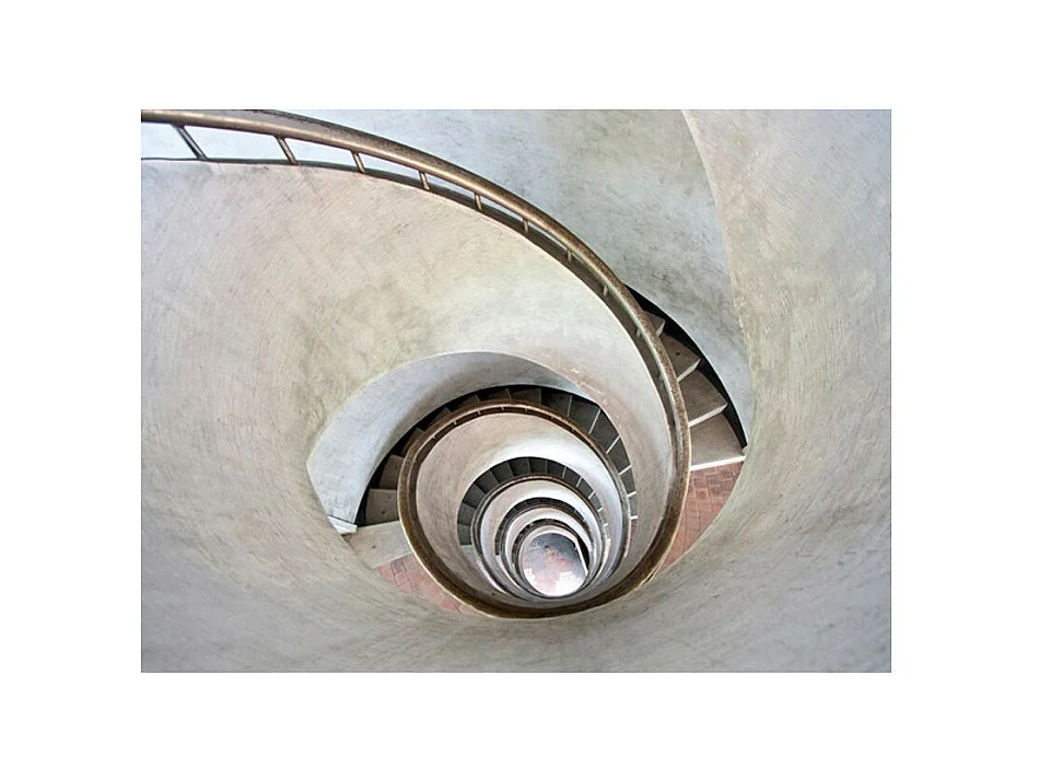 Papier Peint "White Spiral Stairs" 154 x 200 cm