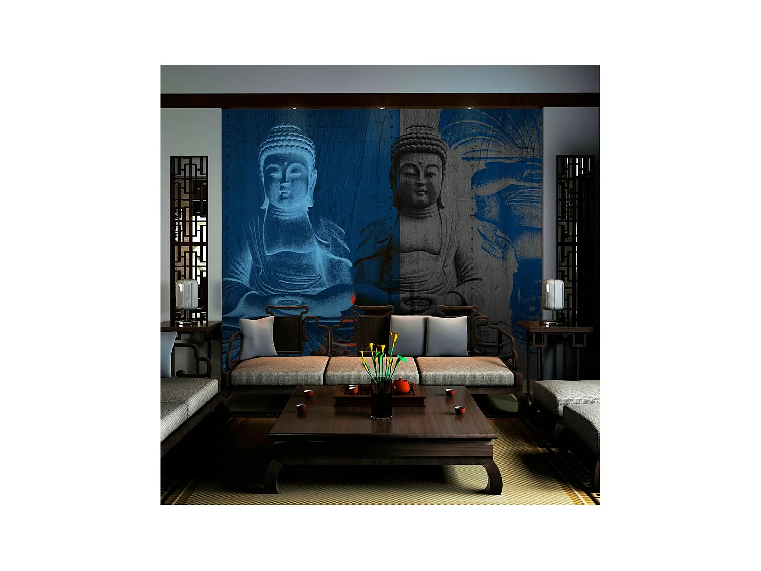 Papier Peint "Trois Corps du Bouddha" 154 x 200 cm