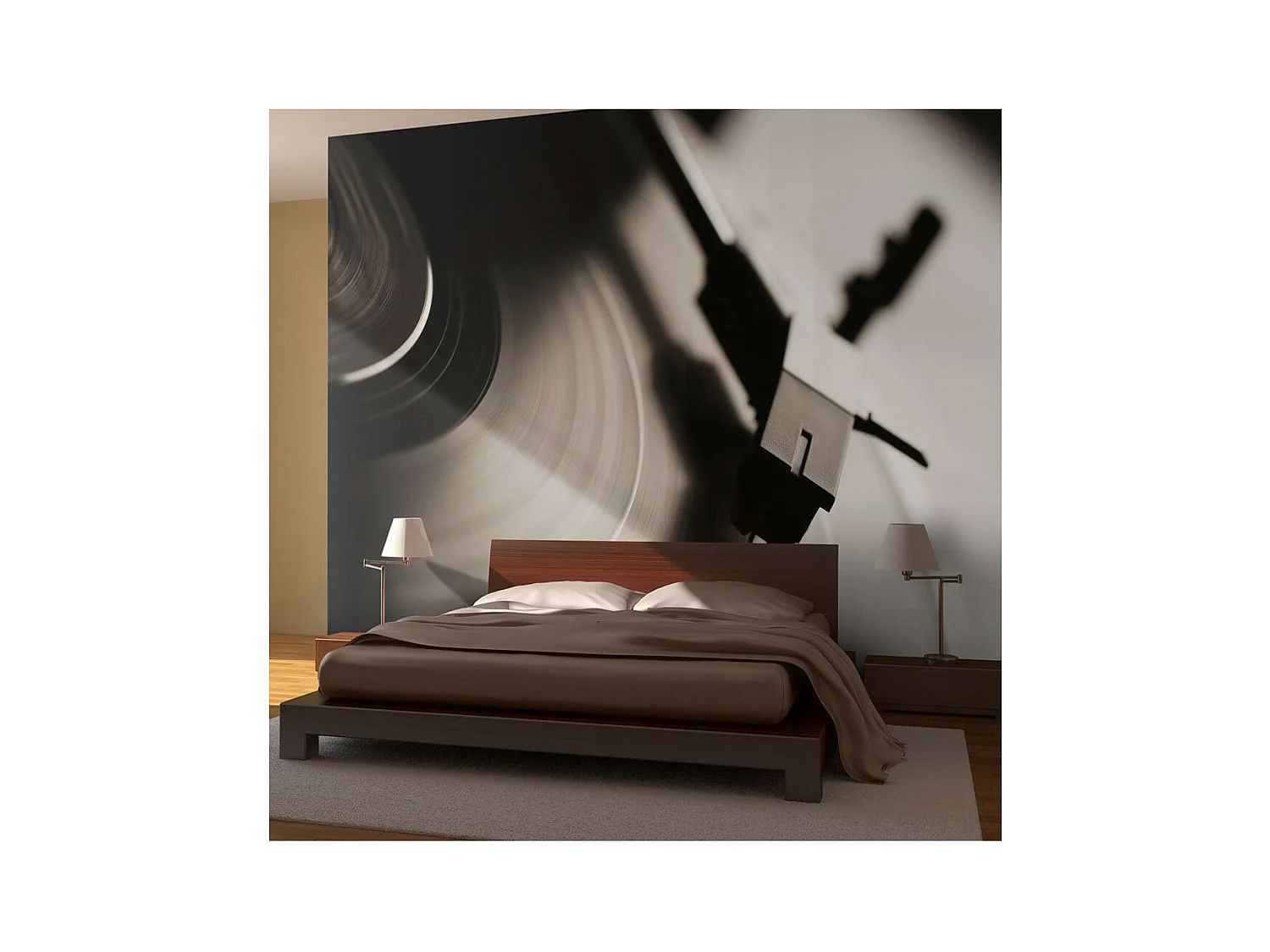 Papier Peint "Gramophone & Disque Vinyle" 270 x 350 cm