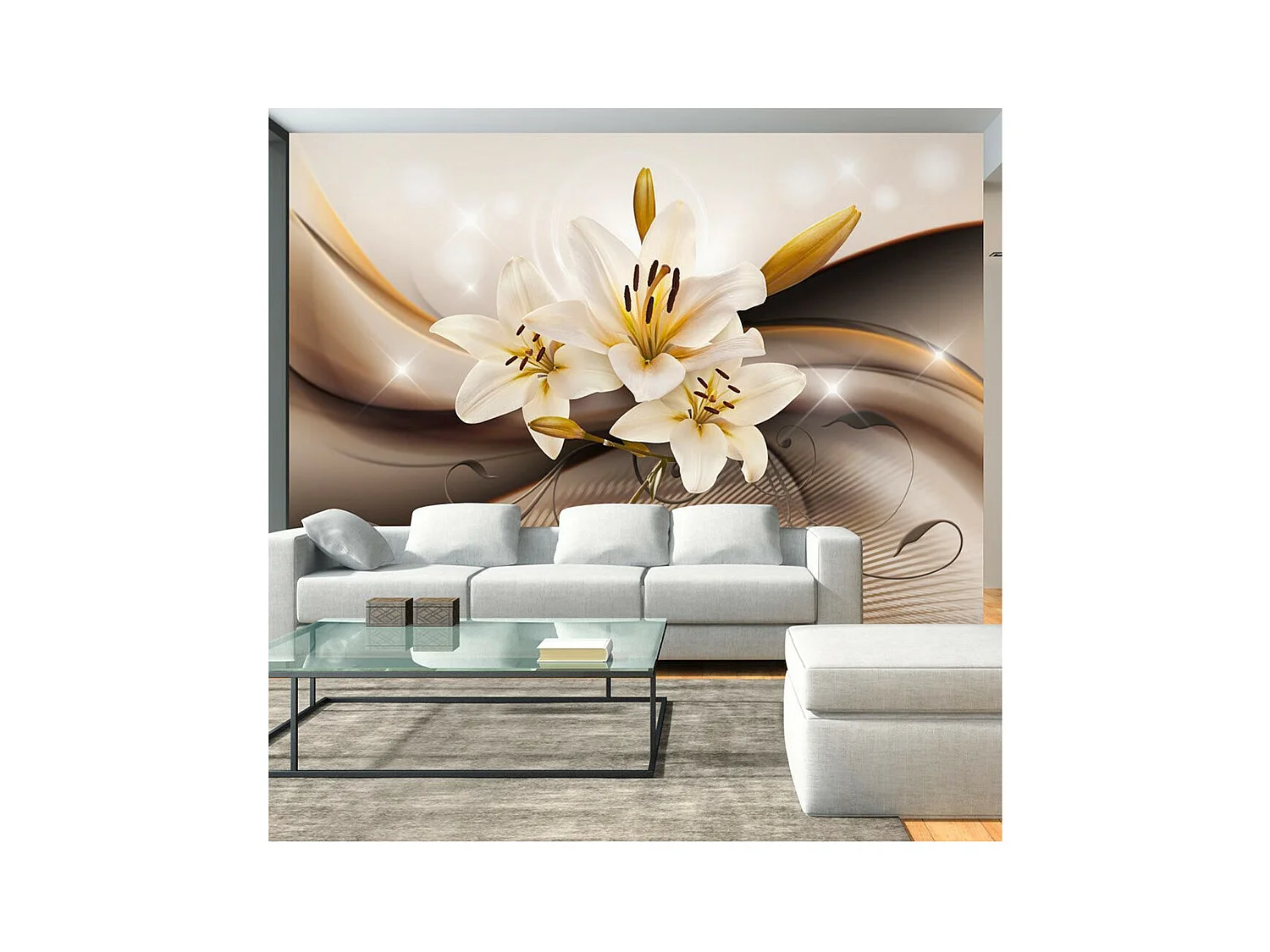 Papier Peint "Golden Lily" 140 x 200 cm