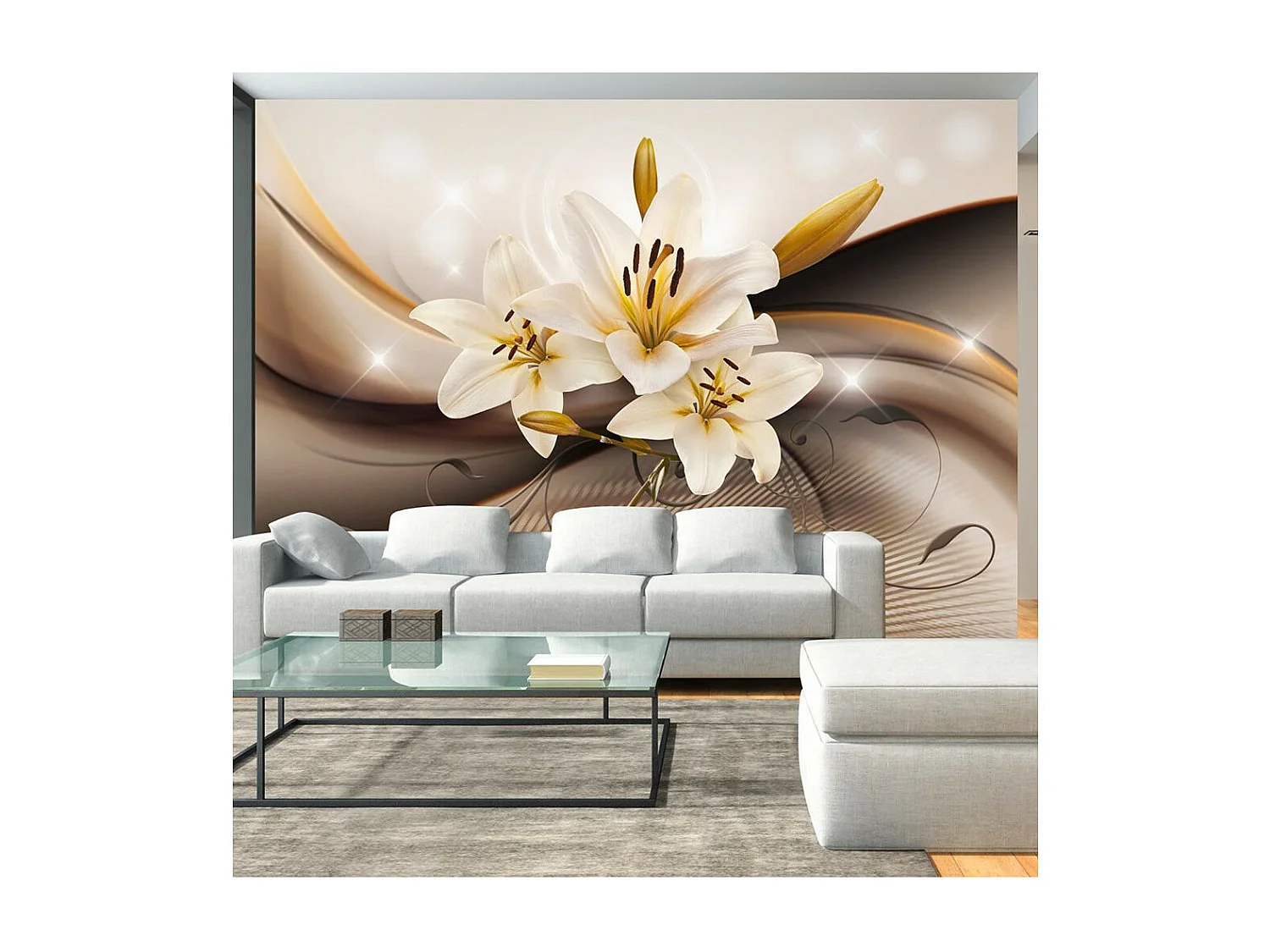 Papier Peint "Golden Lily" 140 x 200 cm