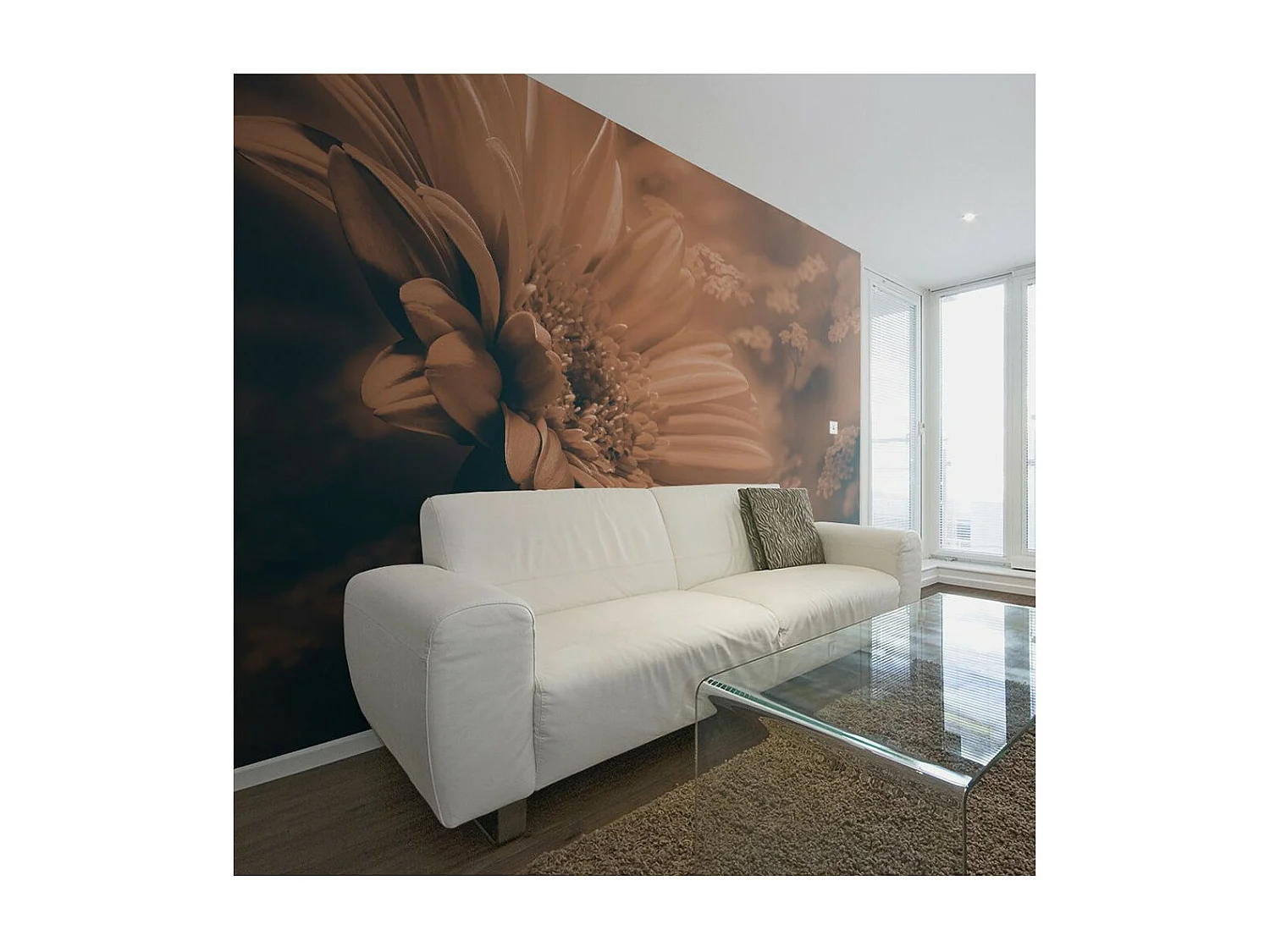 Papier Peint "Gerbera in Bronze" 231 x 300 cm