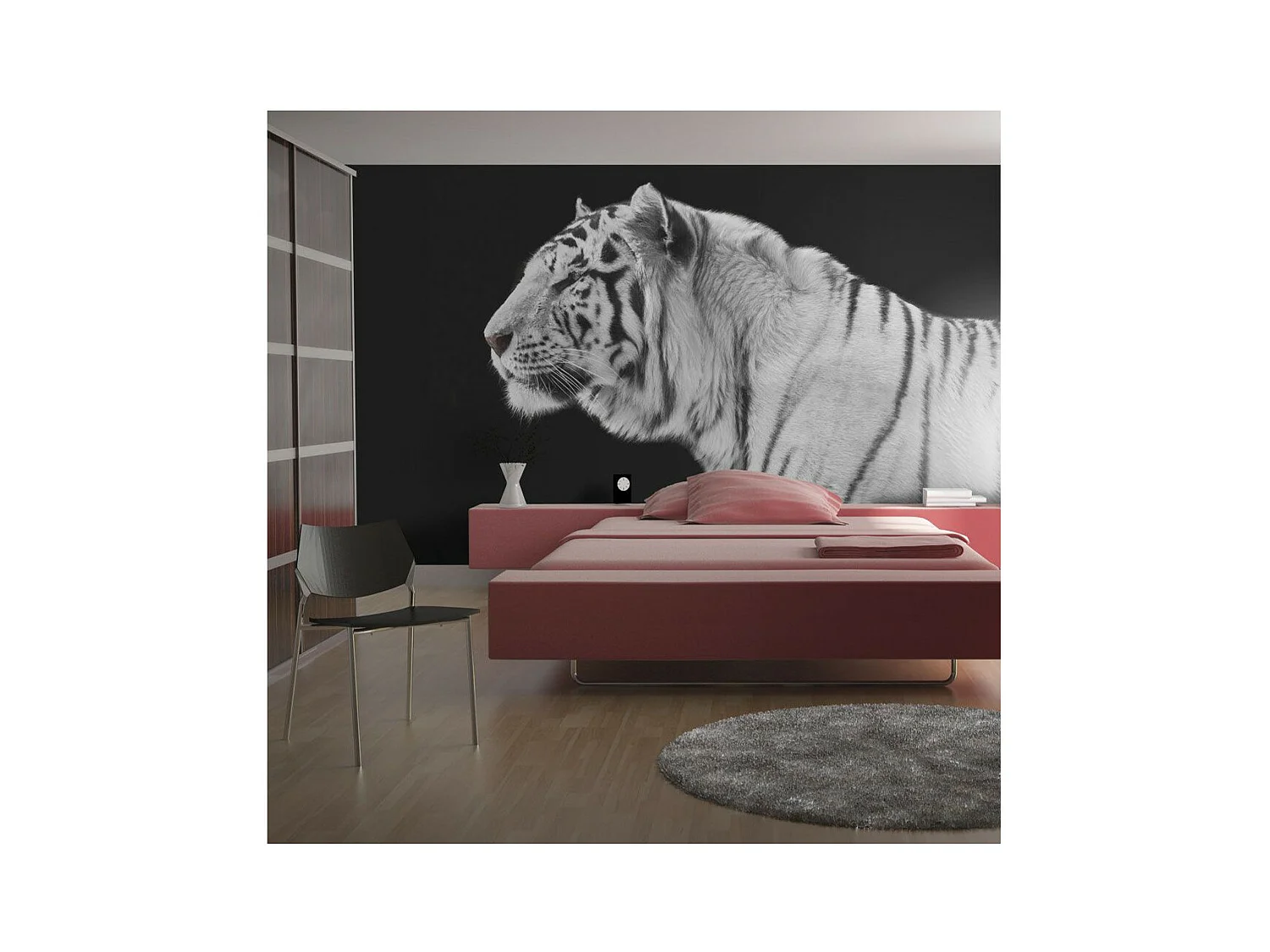 Papier Peint "Tigre Blanc" 231 x 300 cm