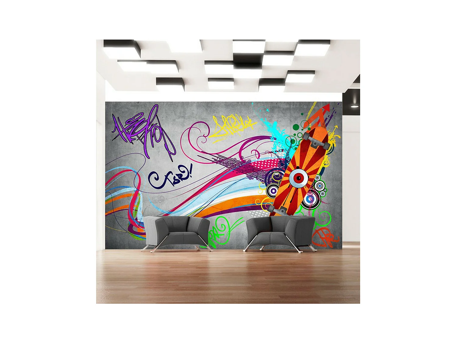 Papier Peint "Skateboard" 105 x 150 cm