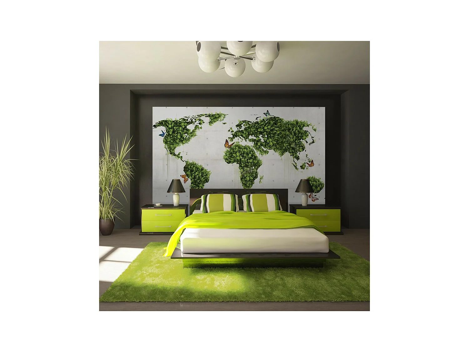 Papier Peint "Le Jardin des Papillons" 154 x 200 cm