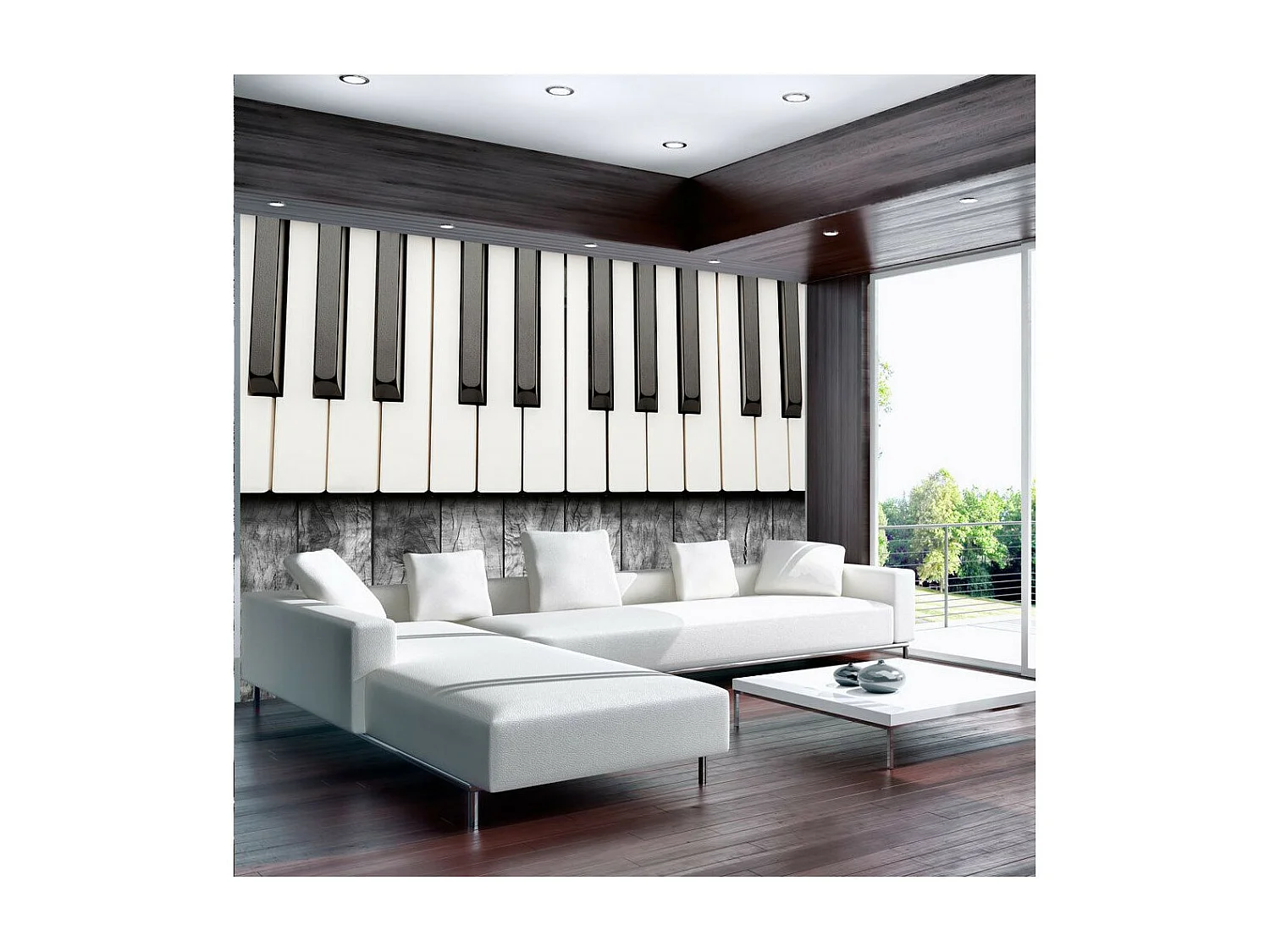 Papier Peint "Inspired By Chopin Grey Wood" 245 x 350 cm