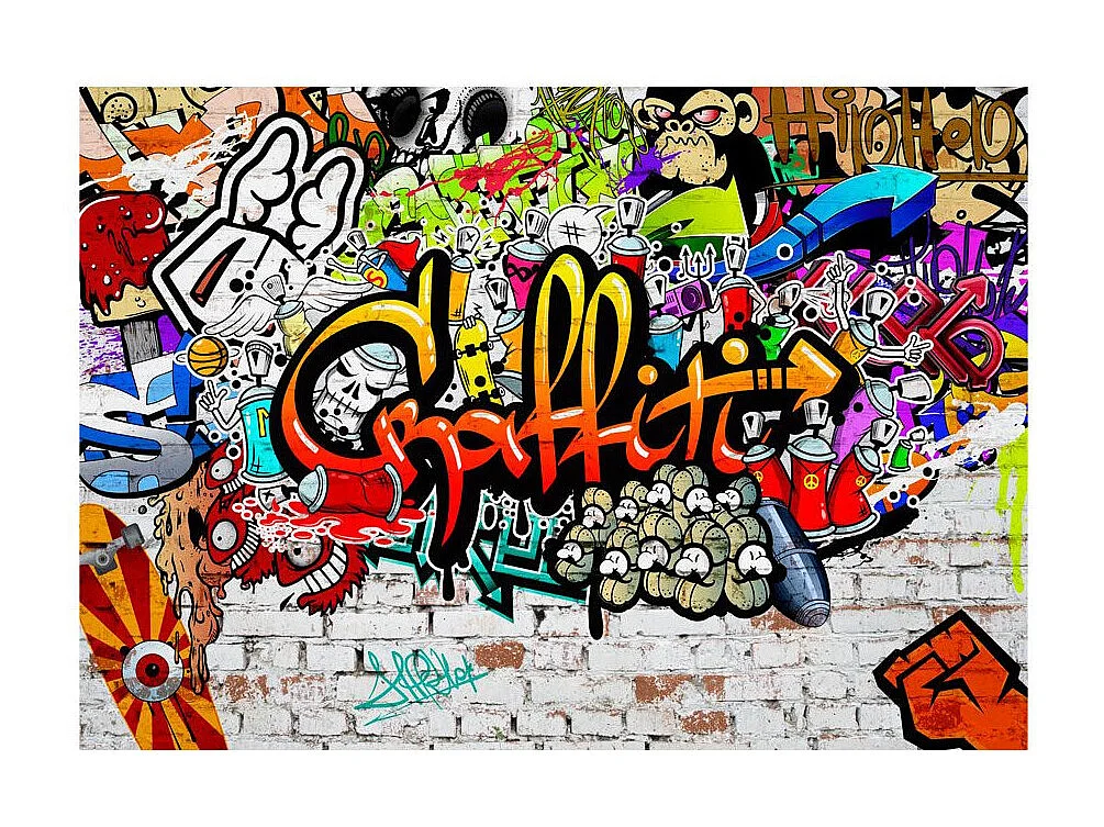 Papier Peint "Colorful Graffiti" 210 x 300 cm