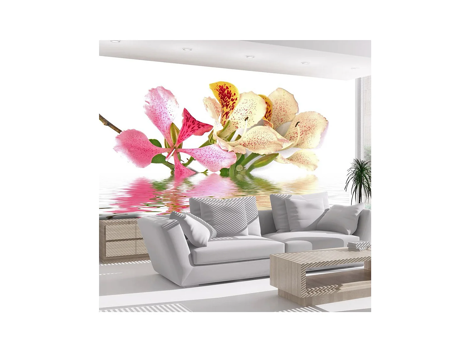 Papier Peint "Fleurs Tropicales Arbre Aux Orchidées Bauhinia" 154 x 200 cm