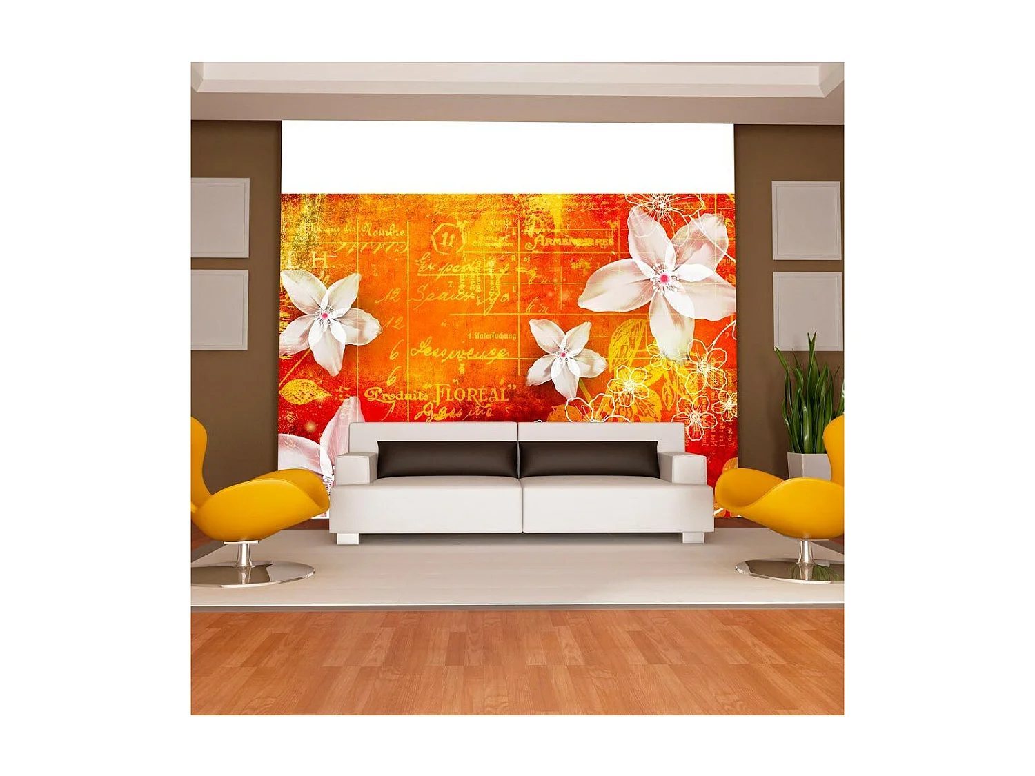 Papier Peint "Floral Notes II" 105 x 150 cm