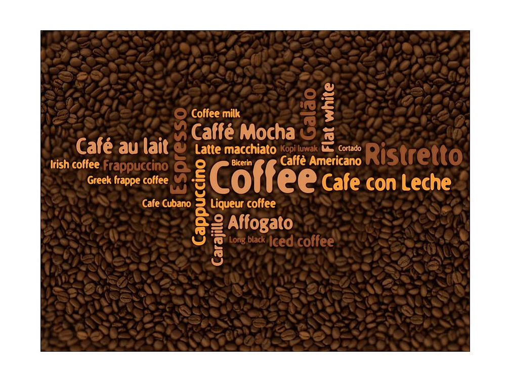 Papier Peint "Latte, Espresso, Cappucino" 270 x 350 cm