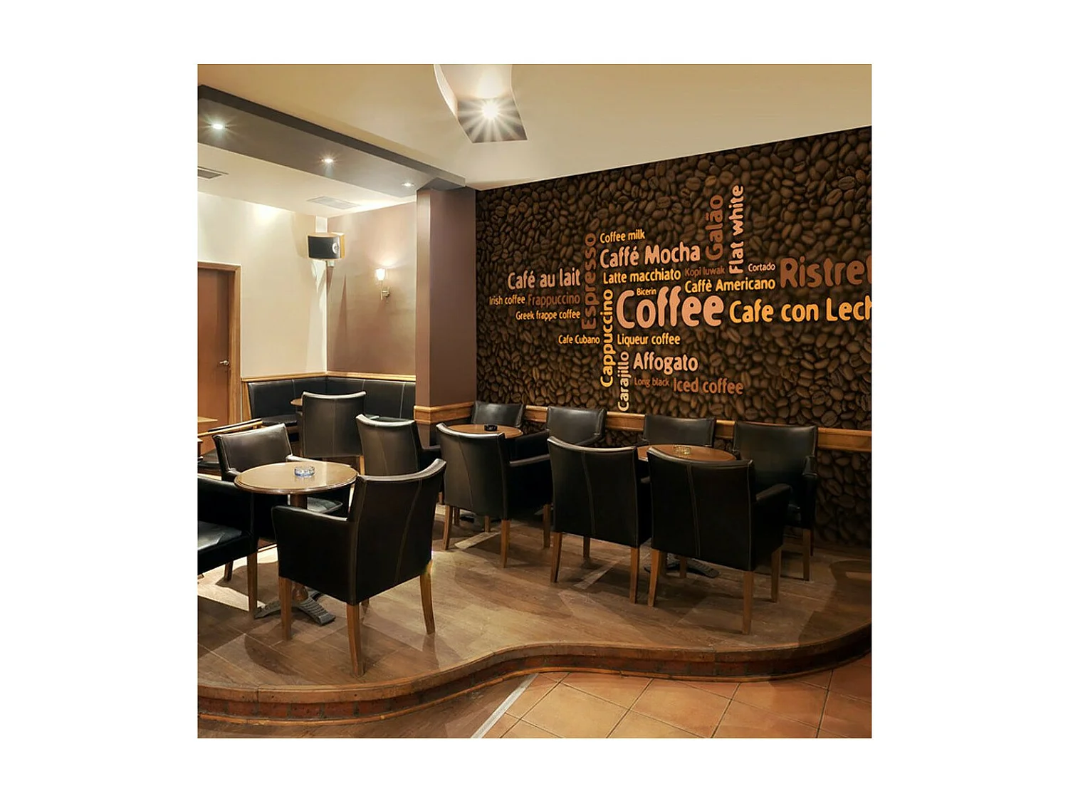 Papier Peint "Latte, Espresso, Cappucino" 270 x 350 cm