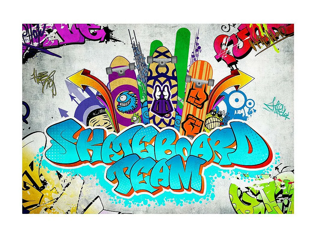 Papier Peint "Skateboard Team" 70 x 100 cm