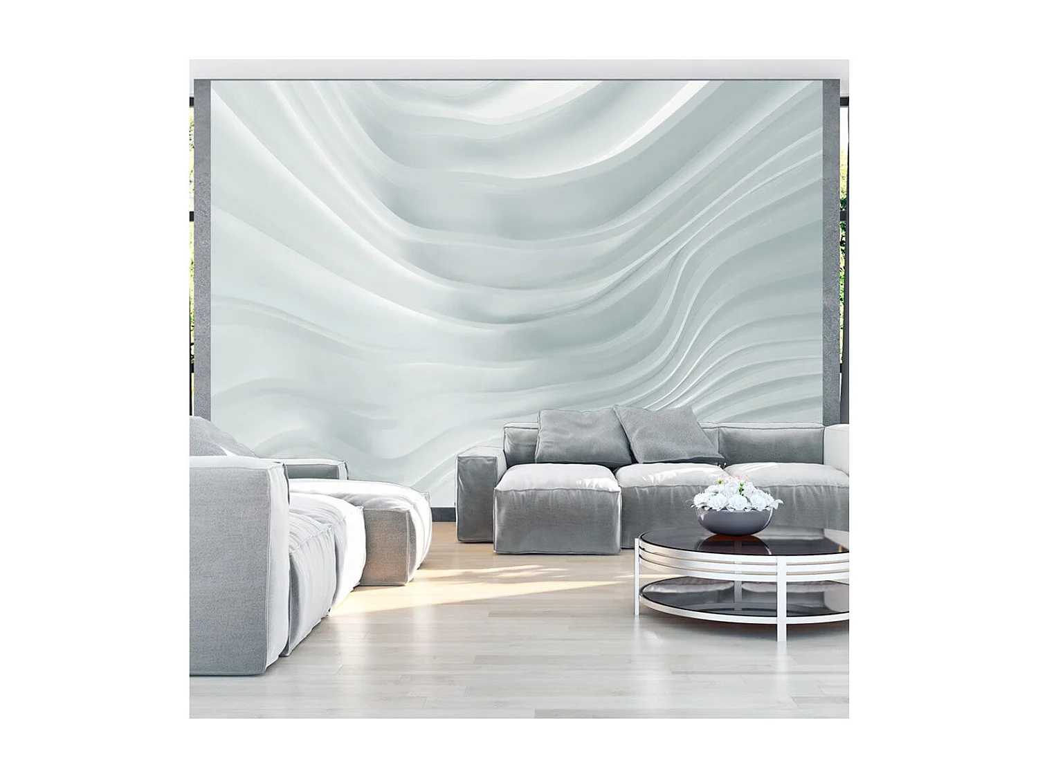 Papier Peint "Waving White" 105 x 150 cm