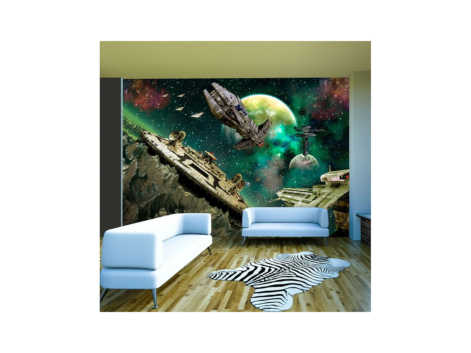 Papier Peint "Flotte Spatiale" 70 x 100 cm