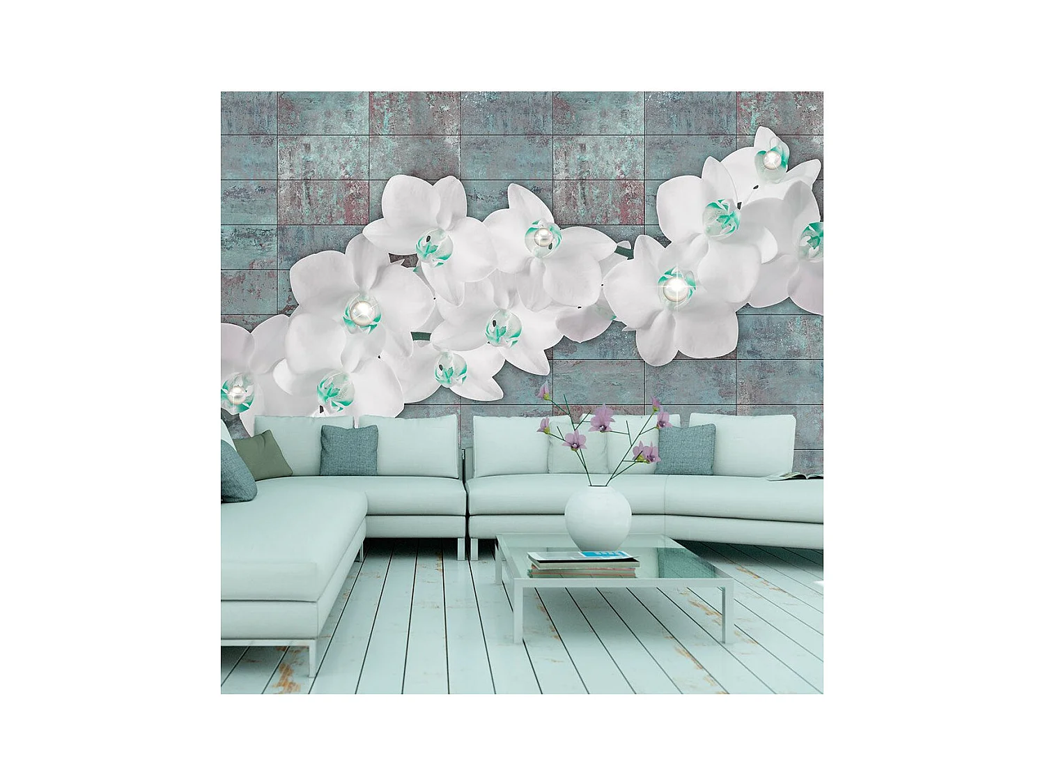 Papier Peint "Orchids with Pearls" 140 x 200 cm