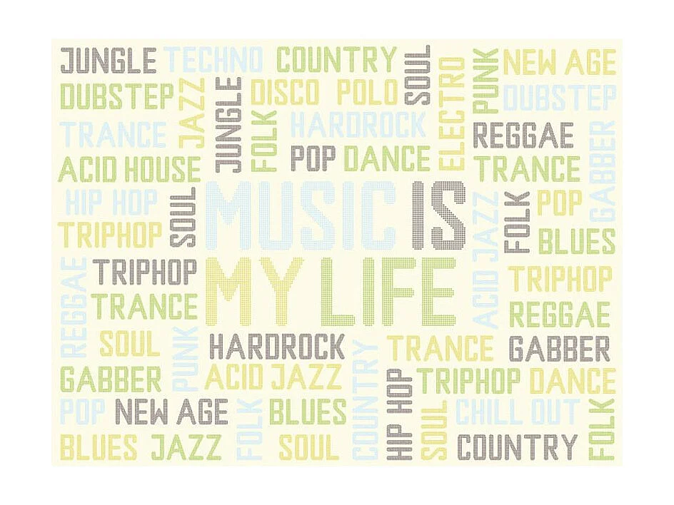 Papier Peint "Mélange des Styles de Musique" 270 x 350 cm