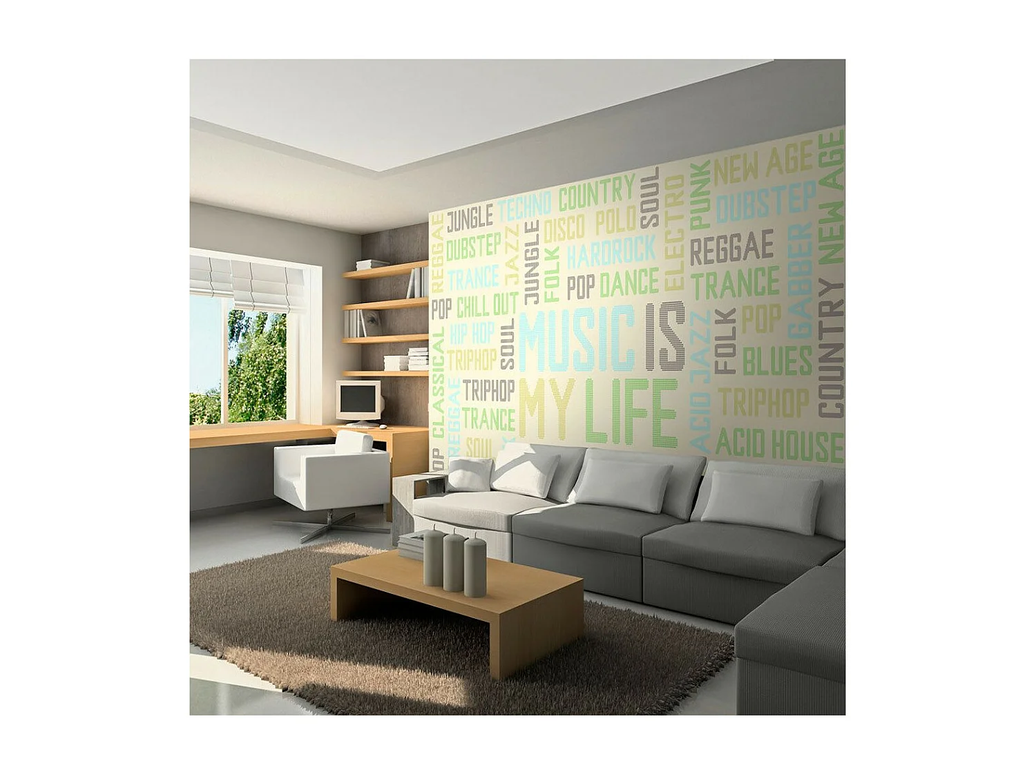 Papier Peint "Mélange des Styles de Musique" 270 x 350 cm