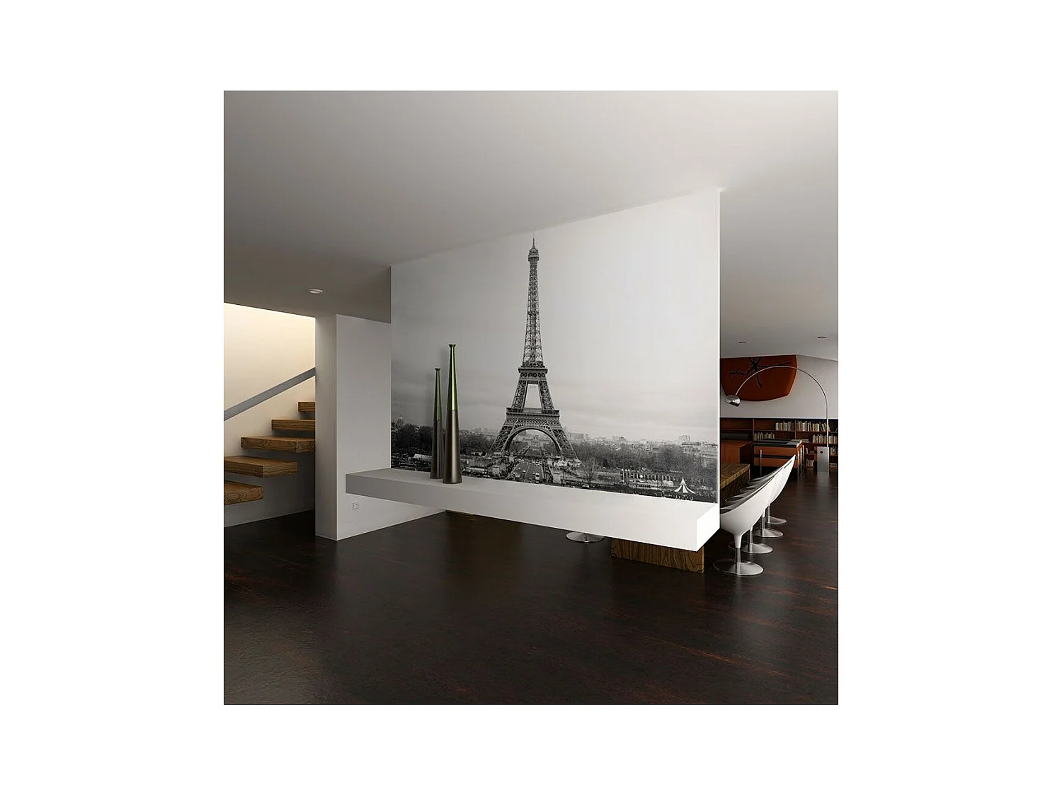 Papier Peint "Paris : Photographie en Noir & Blanc" 193 x 250 cm