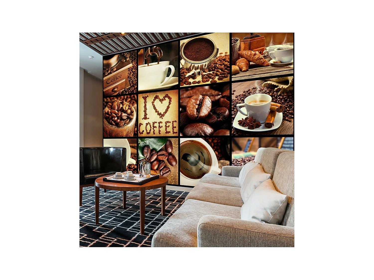 Papier Peint "Coffee Collage" 70 x 100 cm