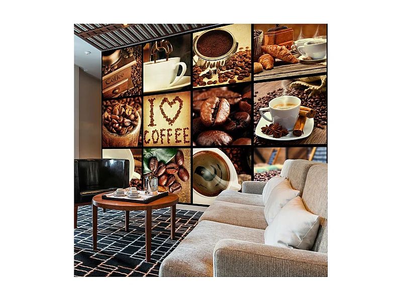 Papier Peint "Coffee Collage" 70 x 100 cm