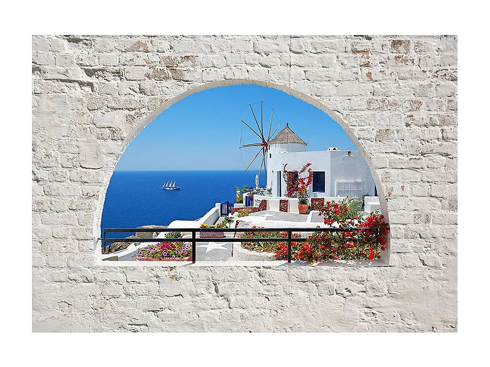 Papier Peint "Summer in Santorini" 140 x 200 cm