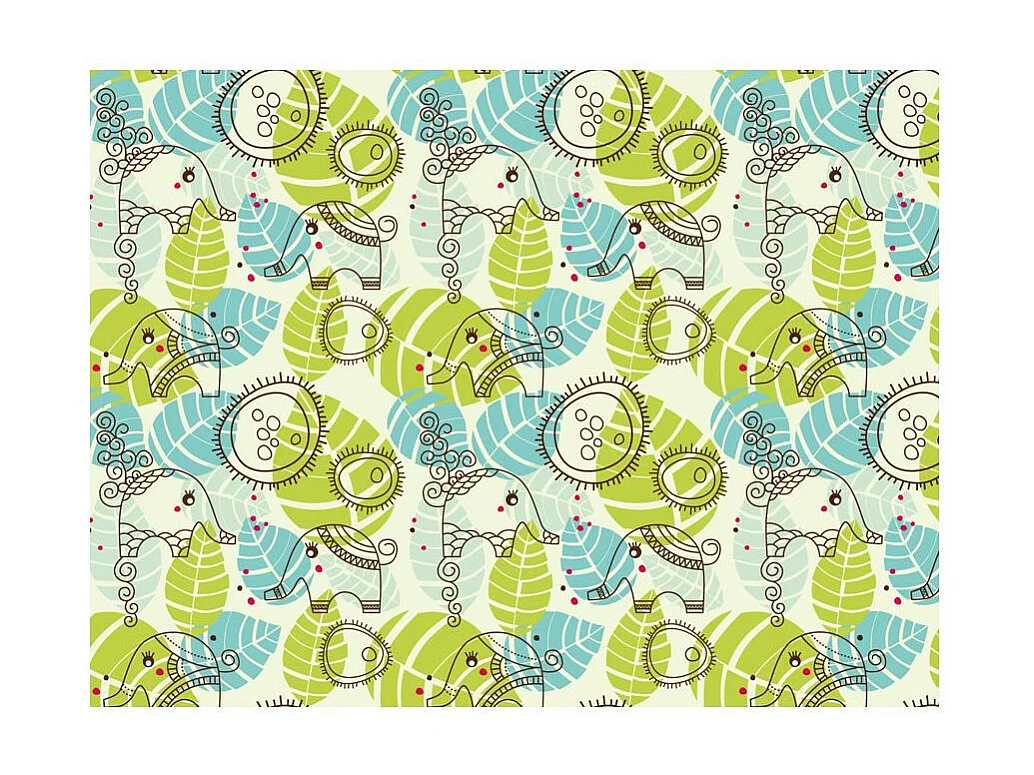 Papier Peint "éléphants pour Enfants" 154 x 200 cm