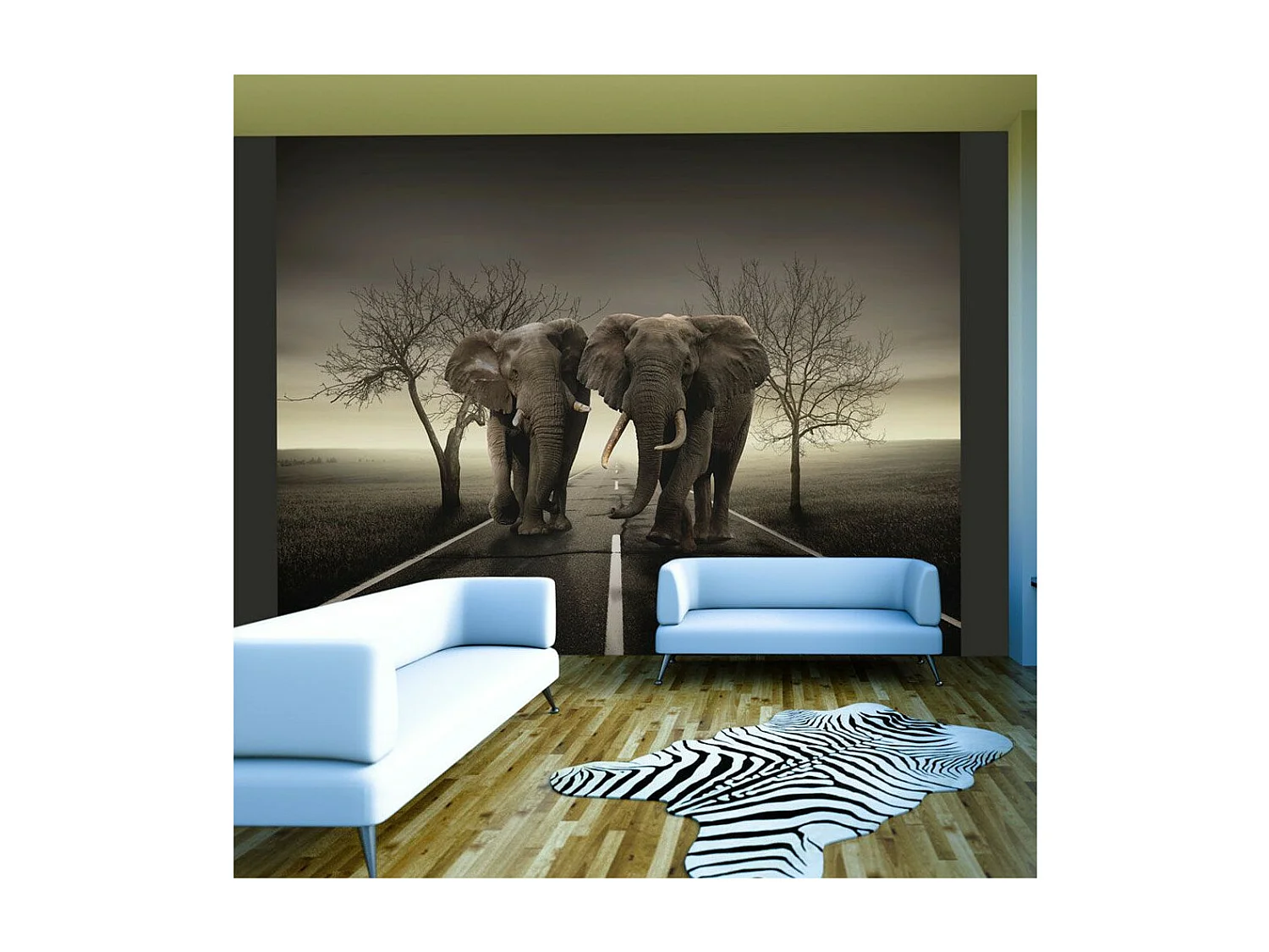 Papier Peint "Ville D'éléphants" 231 x 300 cm