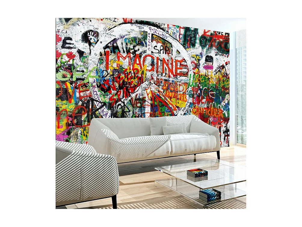 Papier Peint "Hippie Graffiti" 140 x 200 cm