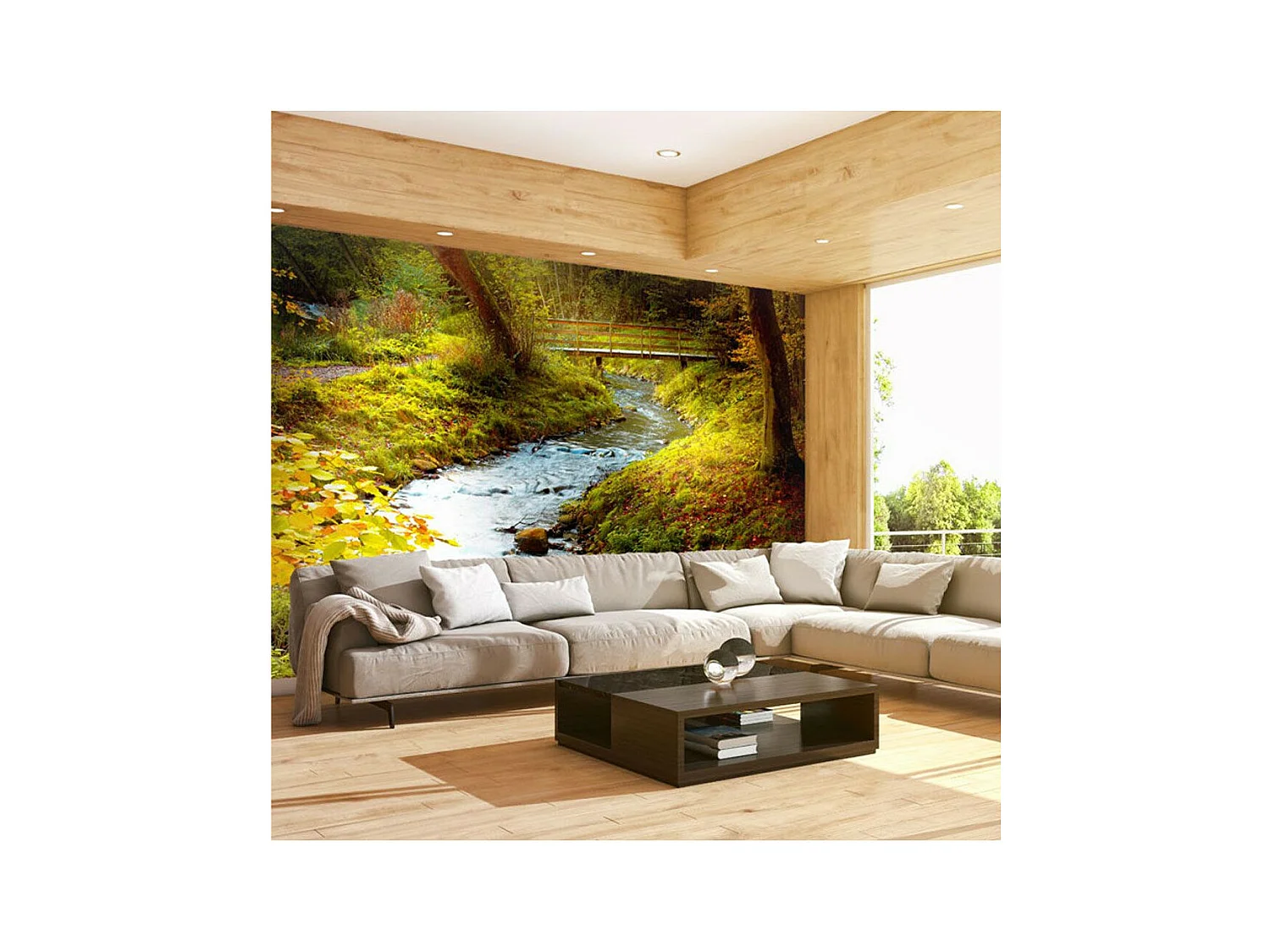 Papier Peint "Ruisseau Lever de Soleil" 154 x 200 cm