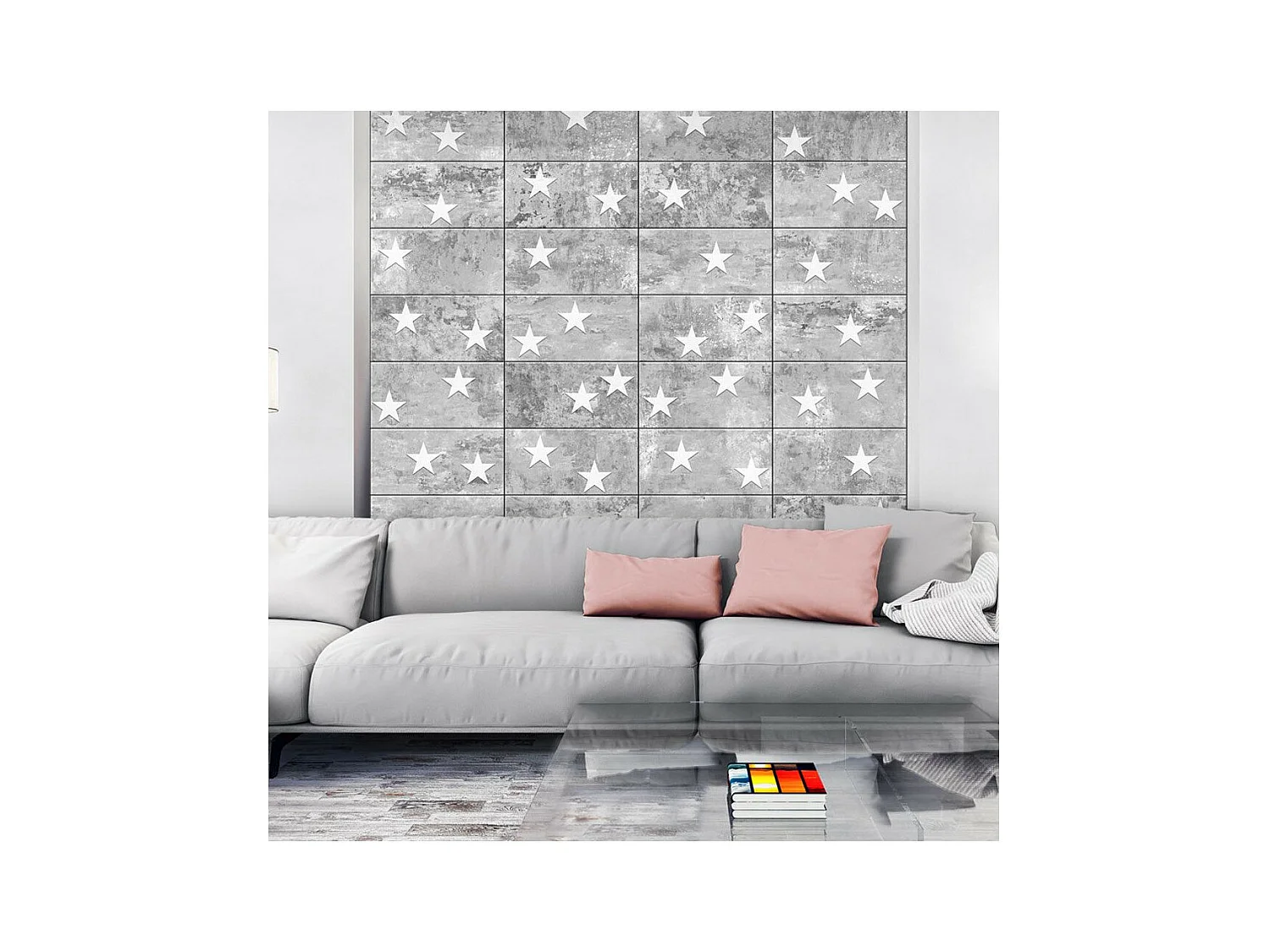 Papier Peint "Stars on Concrete" 50x1000cm