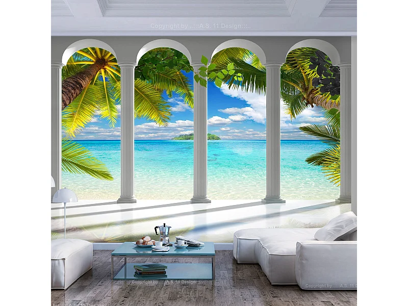 Papier Peint "Sea Behind Columns" 105 x 150 cm