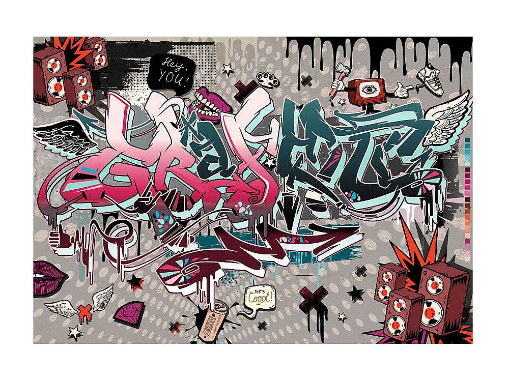 Papier Peint "Graffiti : Hey You!" 140 x 200 cm