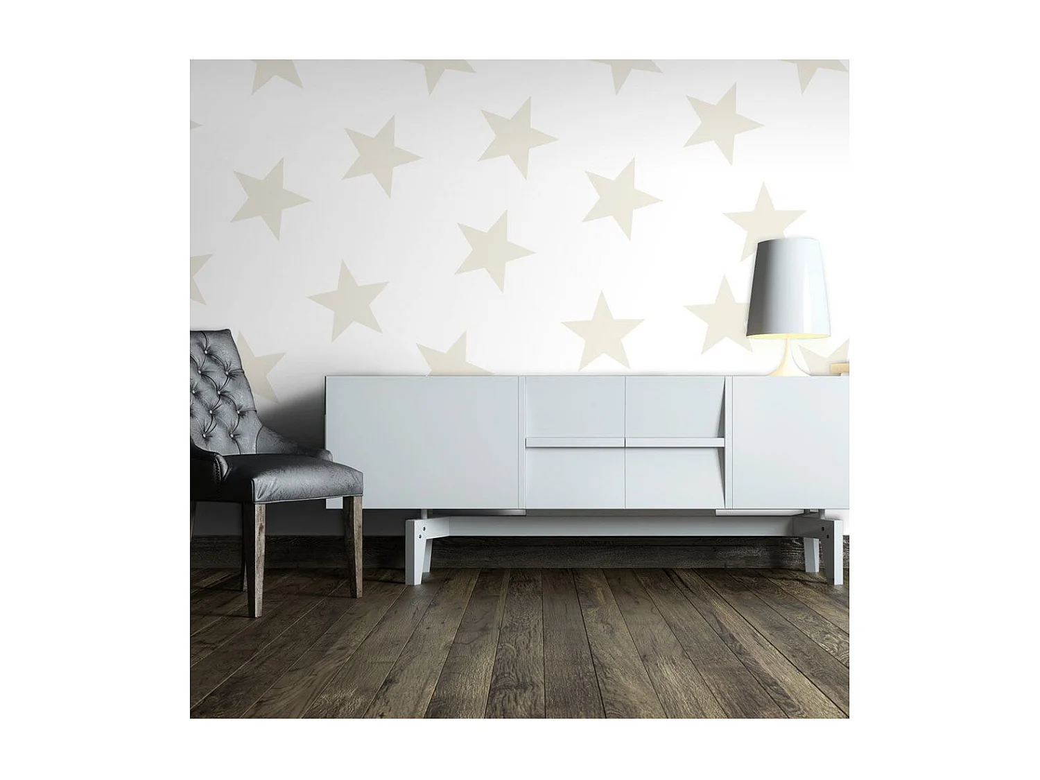 Papier Peint "Beige Star" 175 x 250 cm