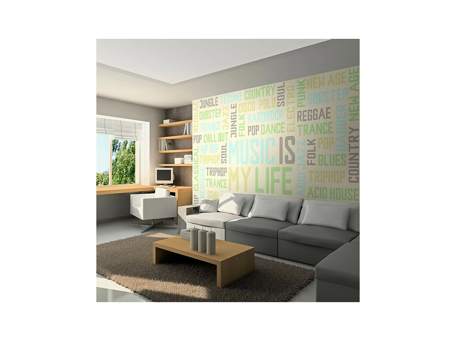 Papier Peint "Mélange des Styles de Musique" 231 x 300 cm